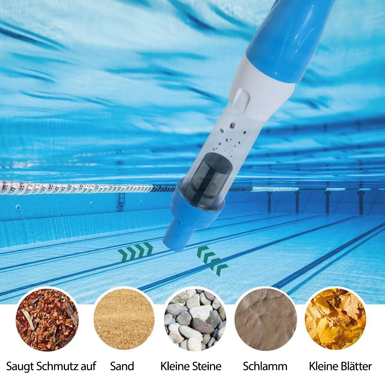 PoolNexa-PN30丨3-in-1 kabelloser wiederaufladbarer Poolsauger