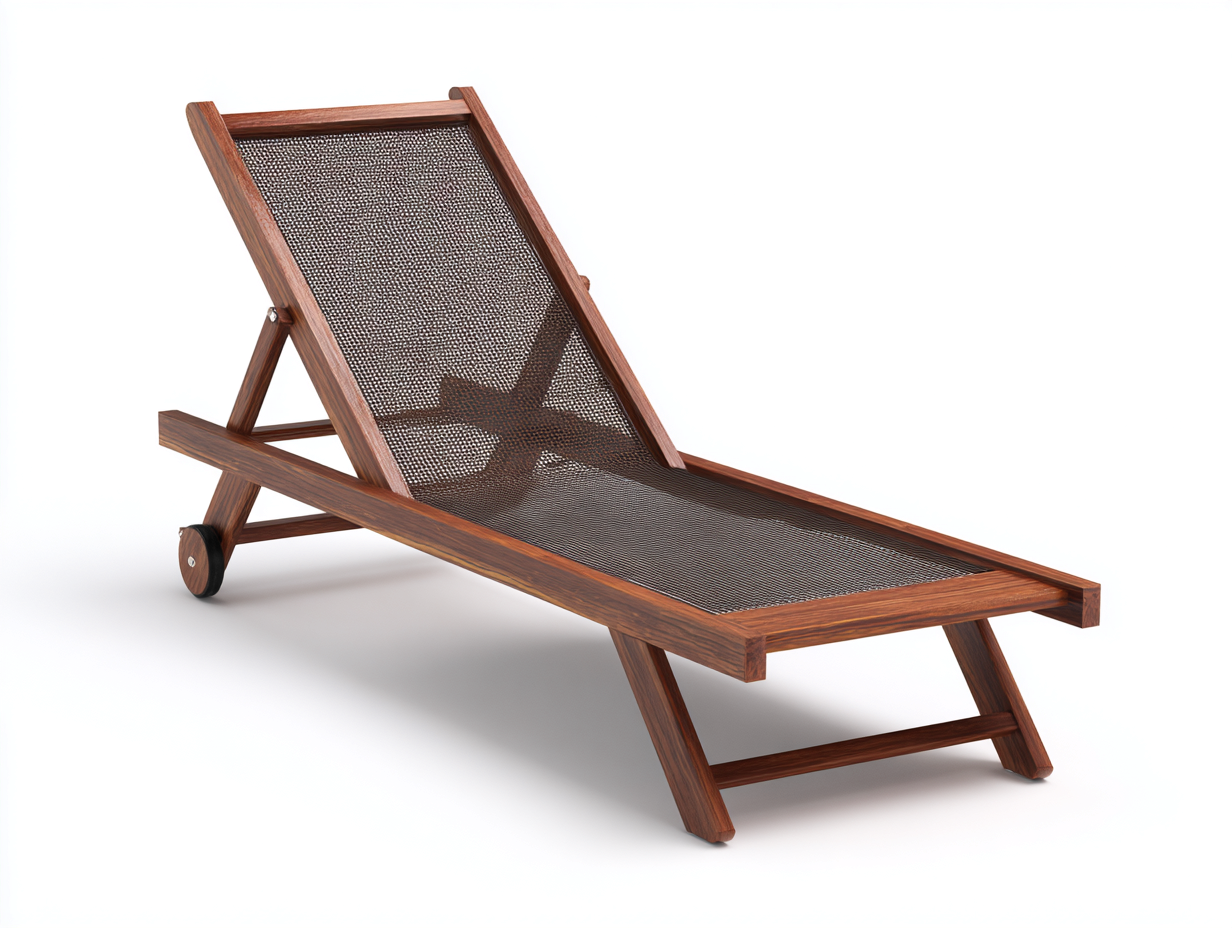 Sonnenliege Holz 196x70x32 cm-Dunkelbraun-Verstellbare Rückenlehne Garten-Salaydecor