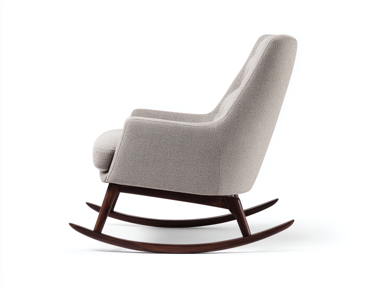 Schaukelstuhl-Stoff gepolstert-80x95x104 cm-beige-modern Design mit Schaukel Funktion-Salaydecor