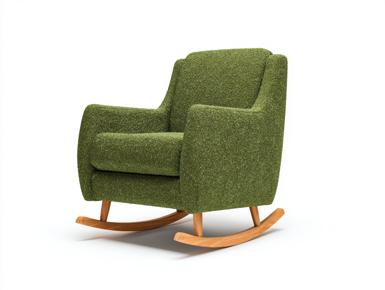 Schaukelstuhl-Stoff gepolstert-82x96x102 cm-grün-modern Design mit Schaukel Funktion-Salaydecor