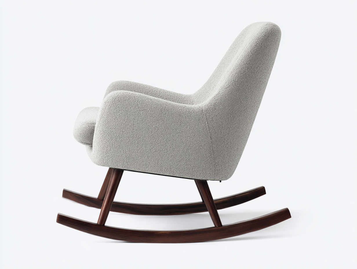 Schaukelstuhl-Stoff gepolstert-78x92x102 cm-hellgrau-modern Design mit Schaukel Funktion-Salaydecor