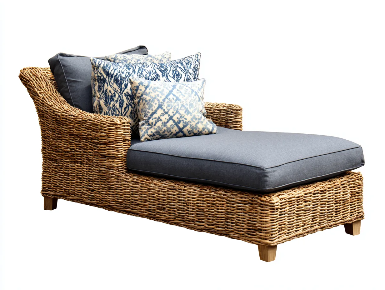 Lettino prendisole - rattan sintetico-tessuto - 178x76x68 cm - marrone-grigio - stile moderno-Talavacasa