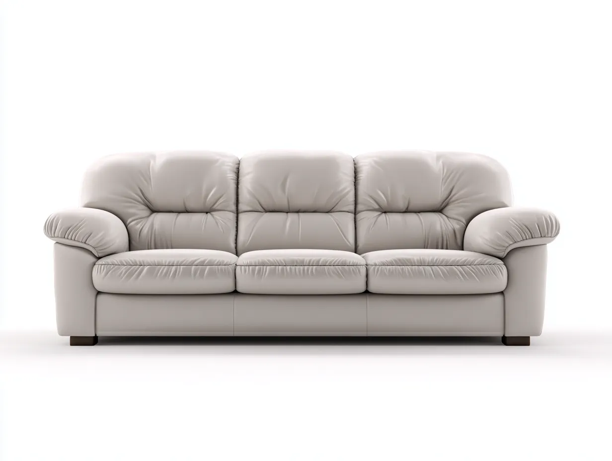 Sofa trzyosobowa-skóra ekologiczna-drewno-218x94x90 cm-beżowy-klasyczny styl-Mivolahome