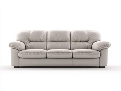 Sofa trzyosobowa-skóra ekologiczna-drewno-218x94x90 cm-beżowy-klasyczny styl-Mivolahome
