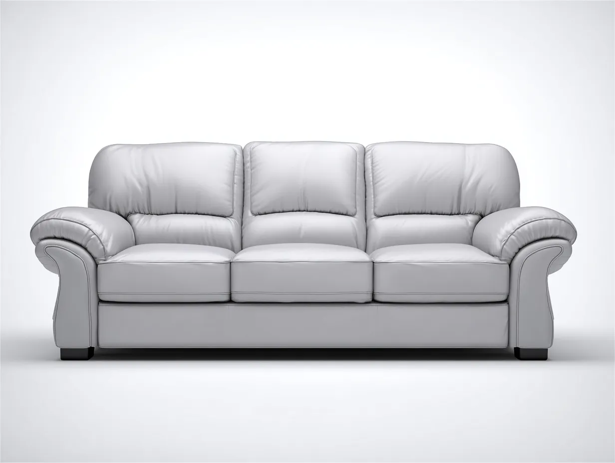 Sofa trzyosobowa-skóra ekologiczna-drewno-220x95x90 cm-szary-klasyczny styl-Mivolahome