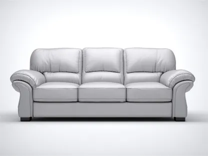 Sofa trzyosobowa-skóra ekologiczna-drewno-220x95x90 cm-szary-klasyczny styl-Mivolahome