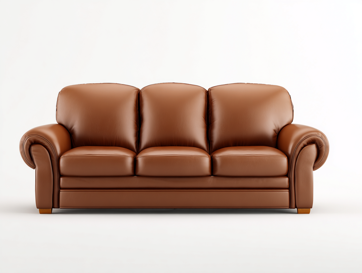 Sofa trzyosobowa-skóra ekologiczna-drewno-210x90x85 cm-brązowy-nowoczesny styl-Mivolahome