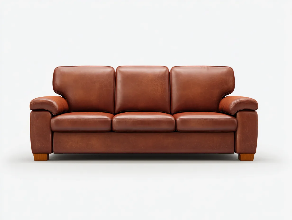 Sofa trzyosobowa-skóra ekologiczna-drewno-215x92x88 cm-brązowy-klasyczny-Mivolahome