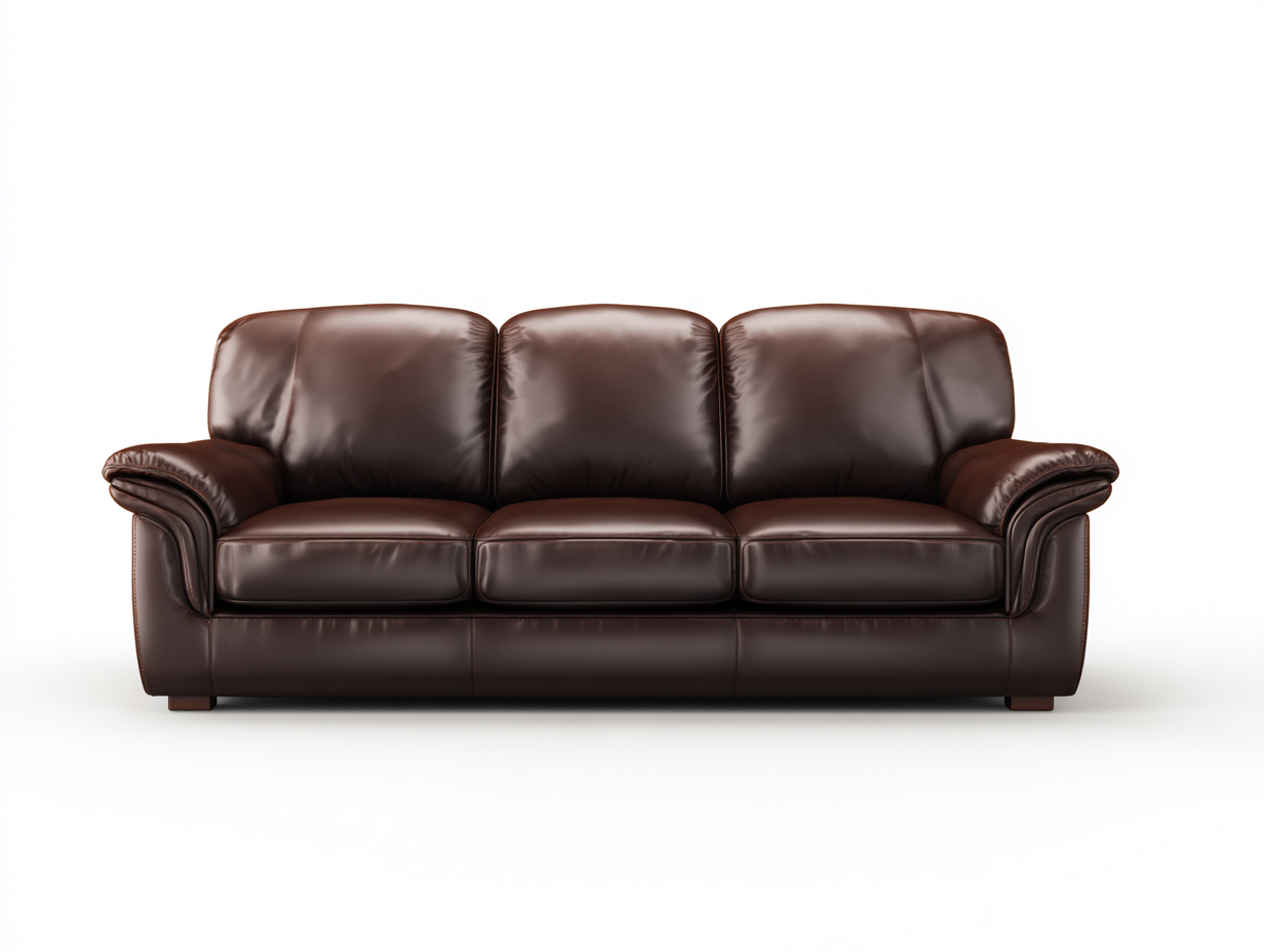 Sofa trzyosobowa-skóra ekologiczna-drewno-220x95x90 cm-ciemnobrązowy-klasyczny styl-Mivolahome
