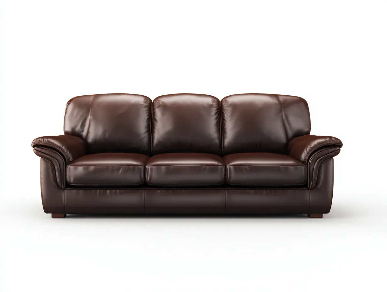 Sofa trzyosobowa-skóra ekologiczna-drewno-220x95x90 cm-ciemnobrązowy-klasyczny styl-Mivolahome