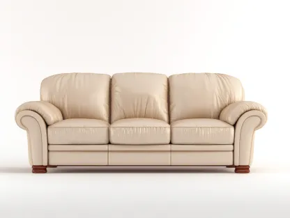 Sofa trzyosobowa-skóra ekologiczna-drewno-222x96x90 cm-beżowy-klasyczny styl-Mivolahome