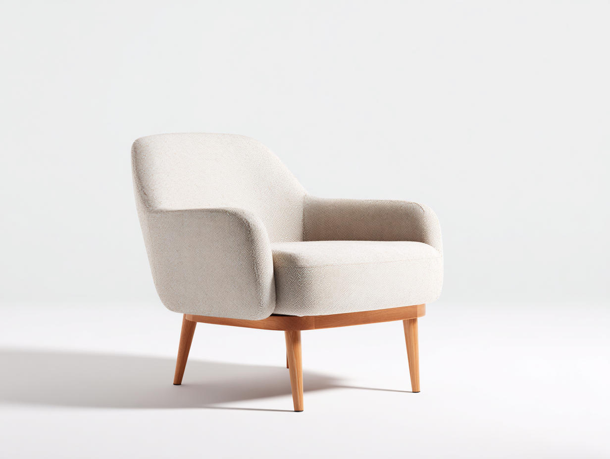 Fotele wypoczynkowe - tkanina-drewno - 78x73x86 cm - kremowy-miodowy - styl skandynawski-Hacorjadecor