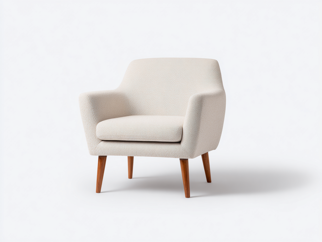 Fotele wypoczynkowe - tkanina-drewno - 82x75x87 cm - ecru-brązowy - styl minimalistyczny-Hacorjadecor