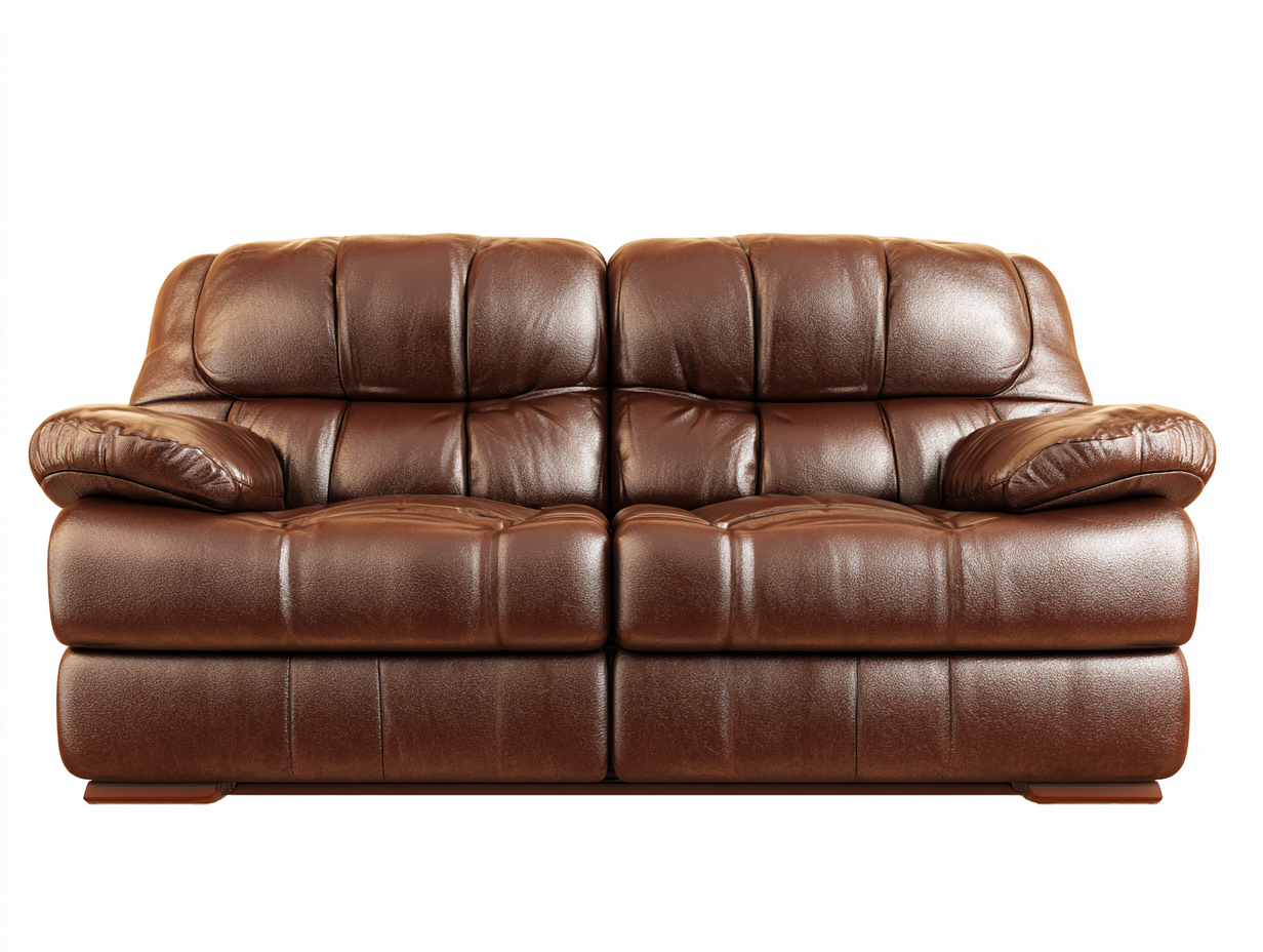 Divano a 2 posti - rivestimento in pelle imbottita - 180x90x95 cm - marrone - design comfort soggiorno-Malaionest