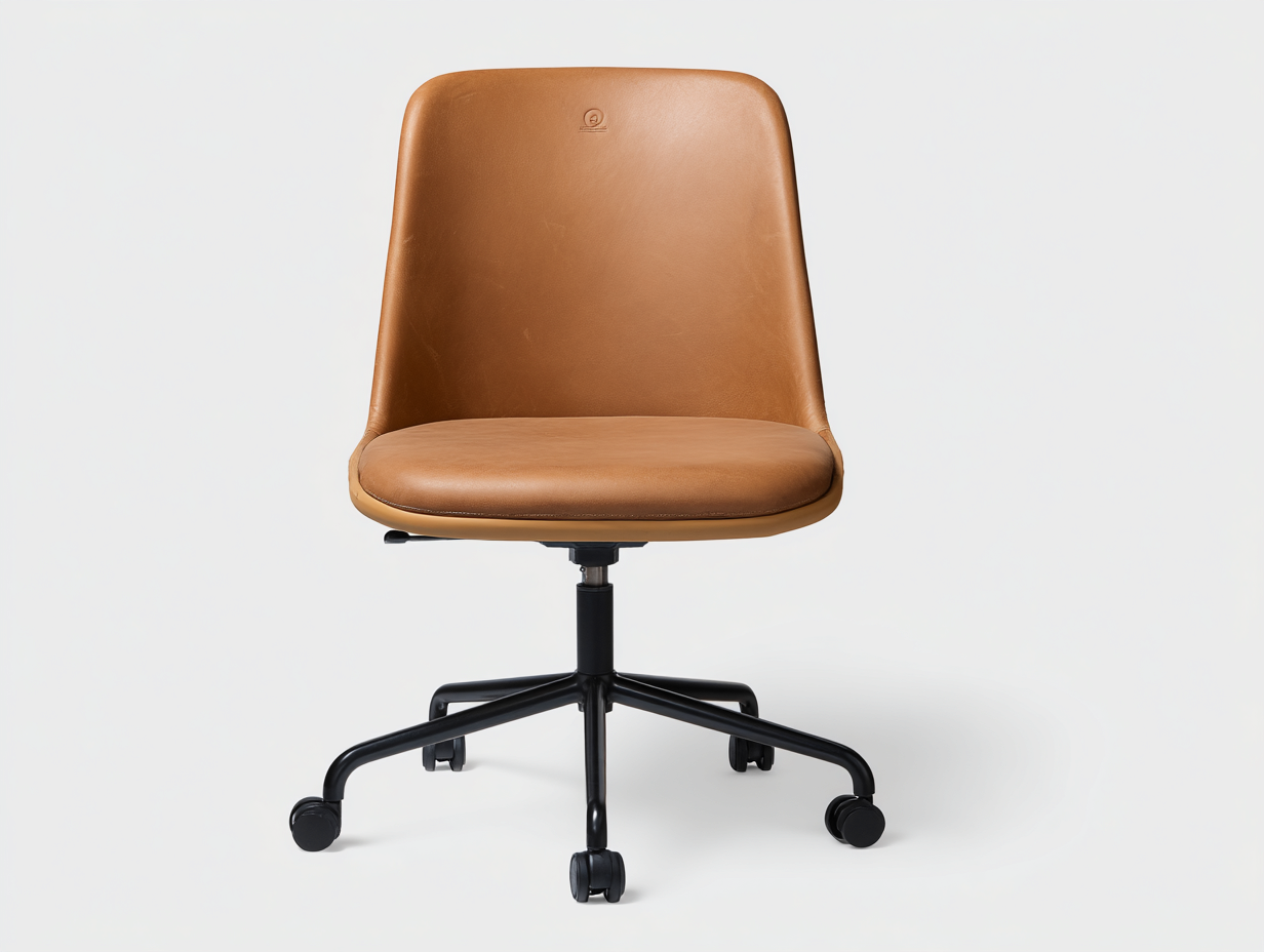 Sedie da ufficio girevole moderna - rivestimento in similpelle e base con ruote - 55x55x85 cm - marrone e nero - design minimal lavoro-Malaionest