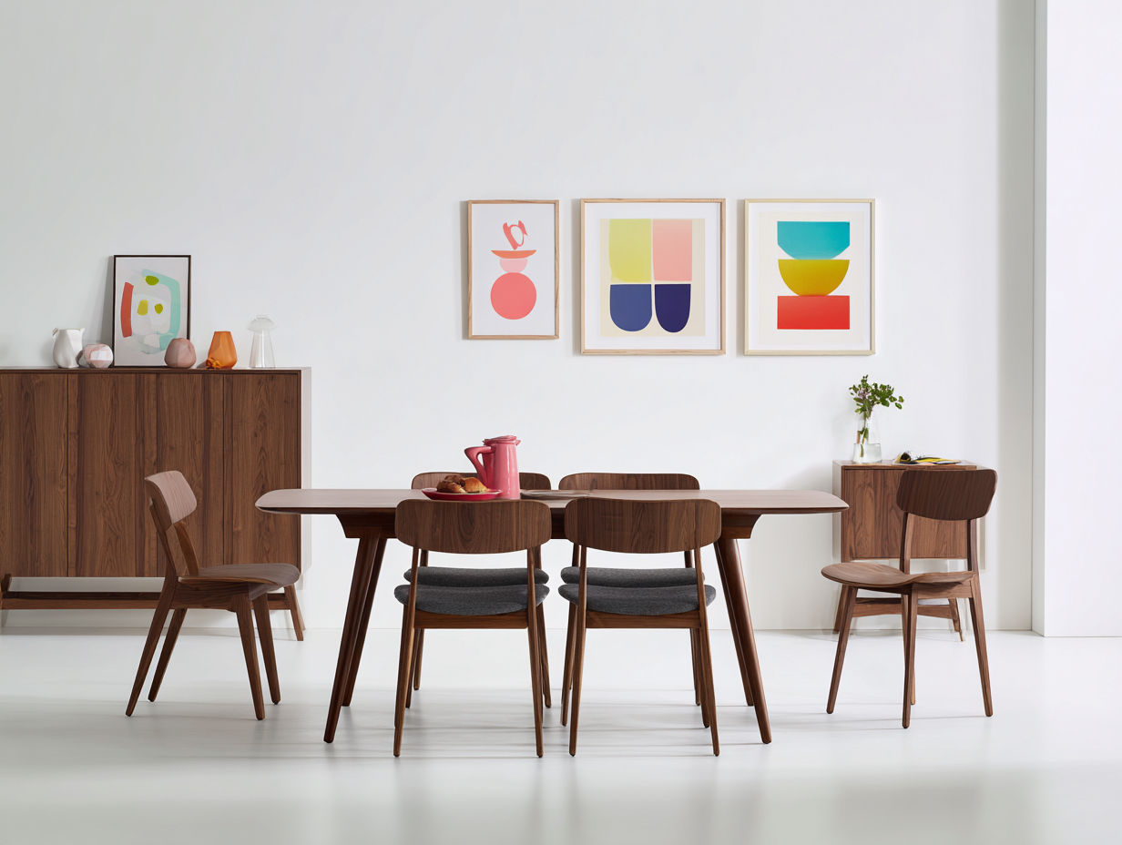 Set tavolo da pranzo con sedie - struttura in legno massello e sedute imbottite tessuto - tavolo 160x85x75 cm sedia 45x50x82 cm - marrone e grigio - design moderno soggiorno-Malaionest