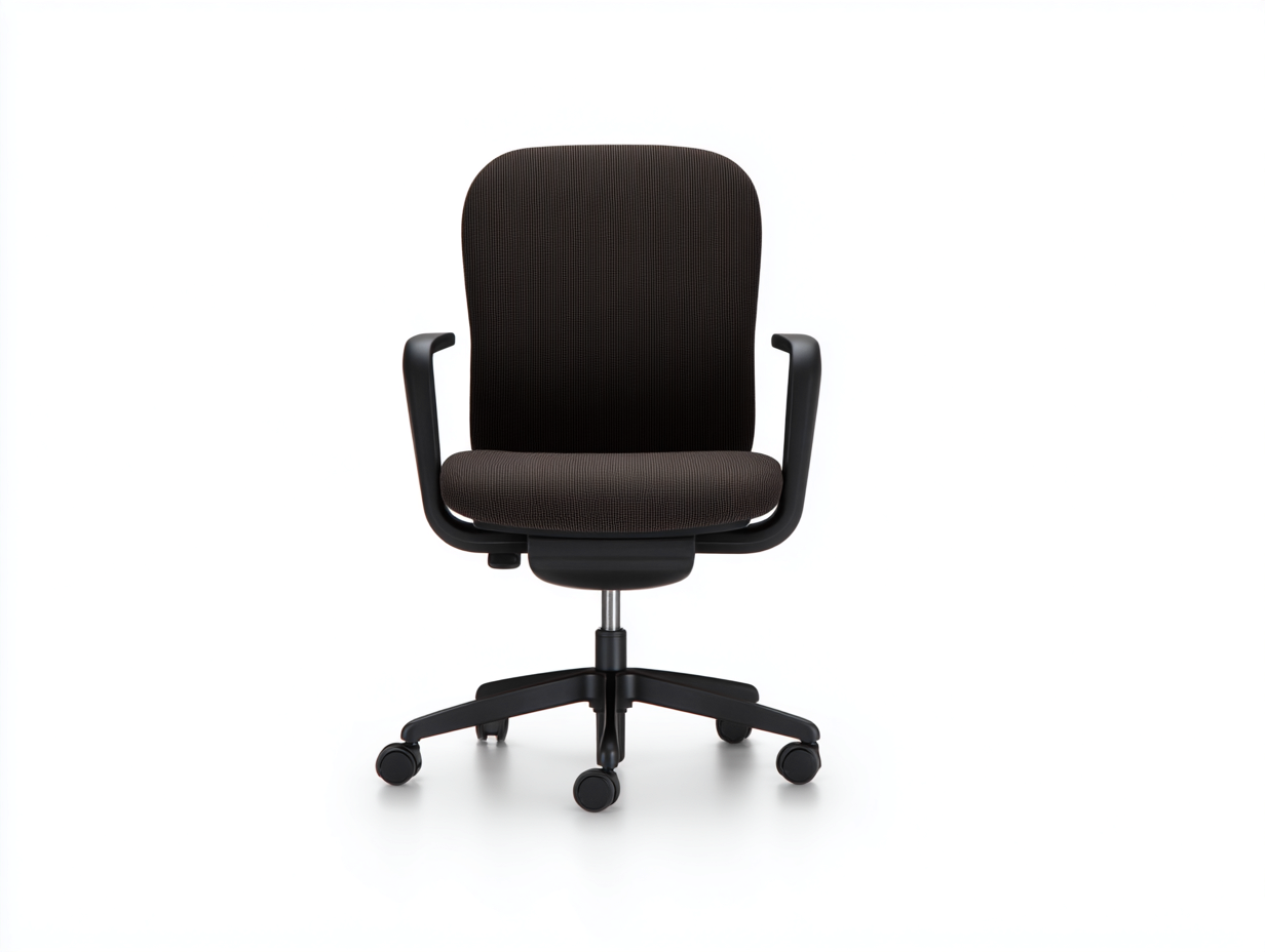 Sedie da ufficio girevole ergonomica - tessuto traspirante e base con ruote - 60x60x95 cm - nero e marrone scuro - design comfort lavoro-Malaionest