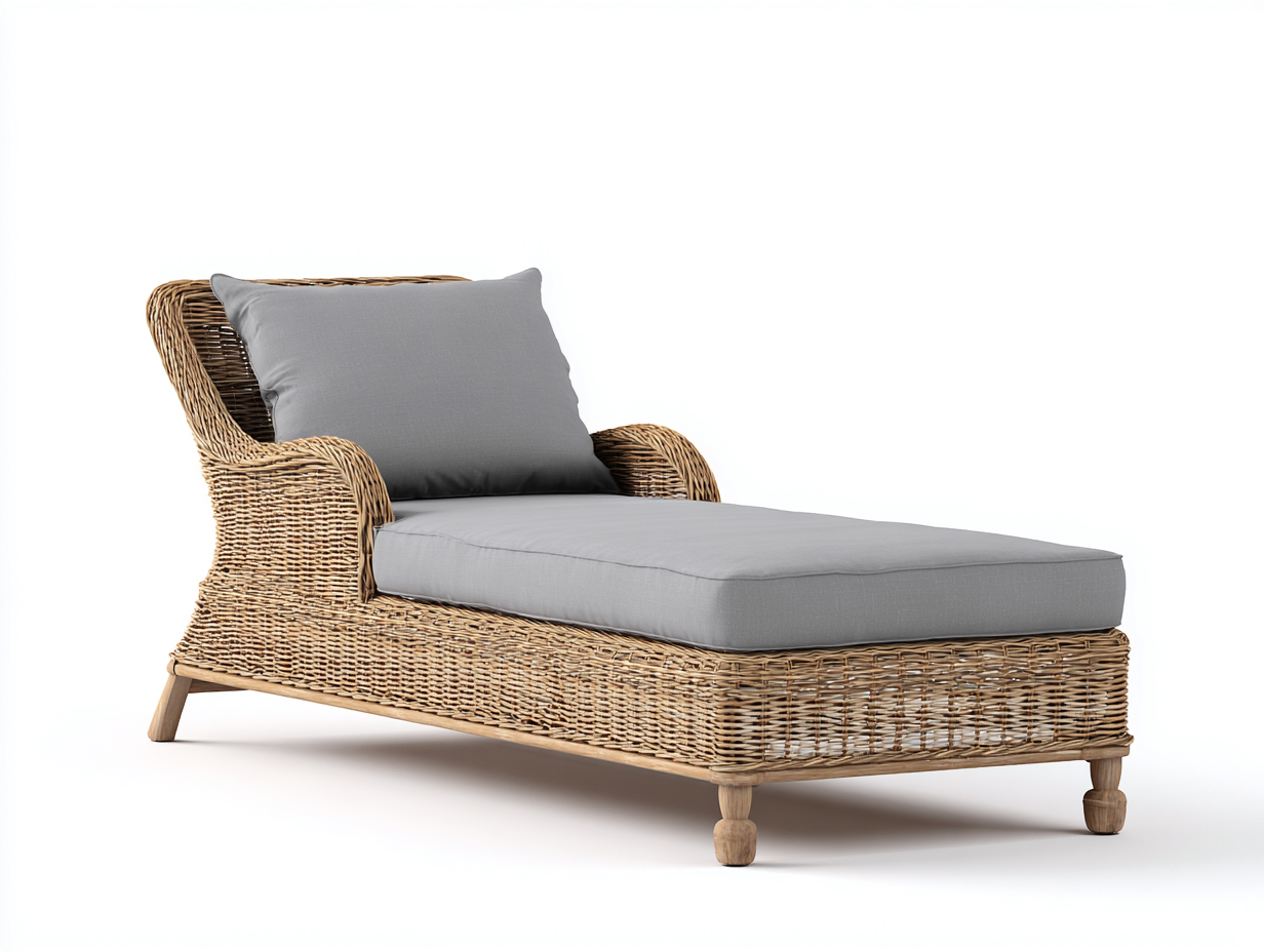 Leżaki ogrodowe - rattan-tkanina - 190x65x78 cm - szary-beżowy - klasyczny-Misavaliving