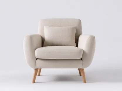 Fotele - tkanina-drewno - 81x86x90 cm - beżowy - styl nowoczesny-Misavaliving