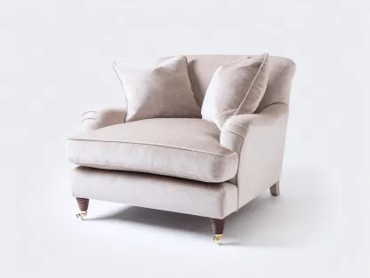 Fotele - tkanina-drewno-metal - 92x96x90 cm - beżowy - styl klasyczny-Misavaliving