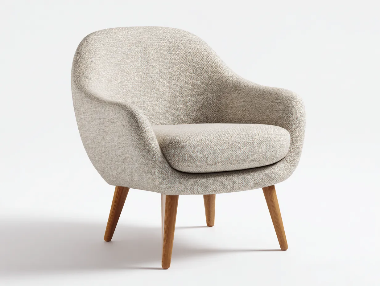 Fotele - tkanina-drewno - 76x81x85 cm - beżowy - styl skandynawski-Misavaliving