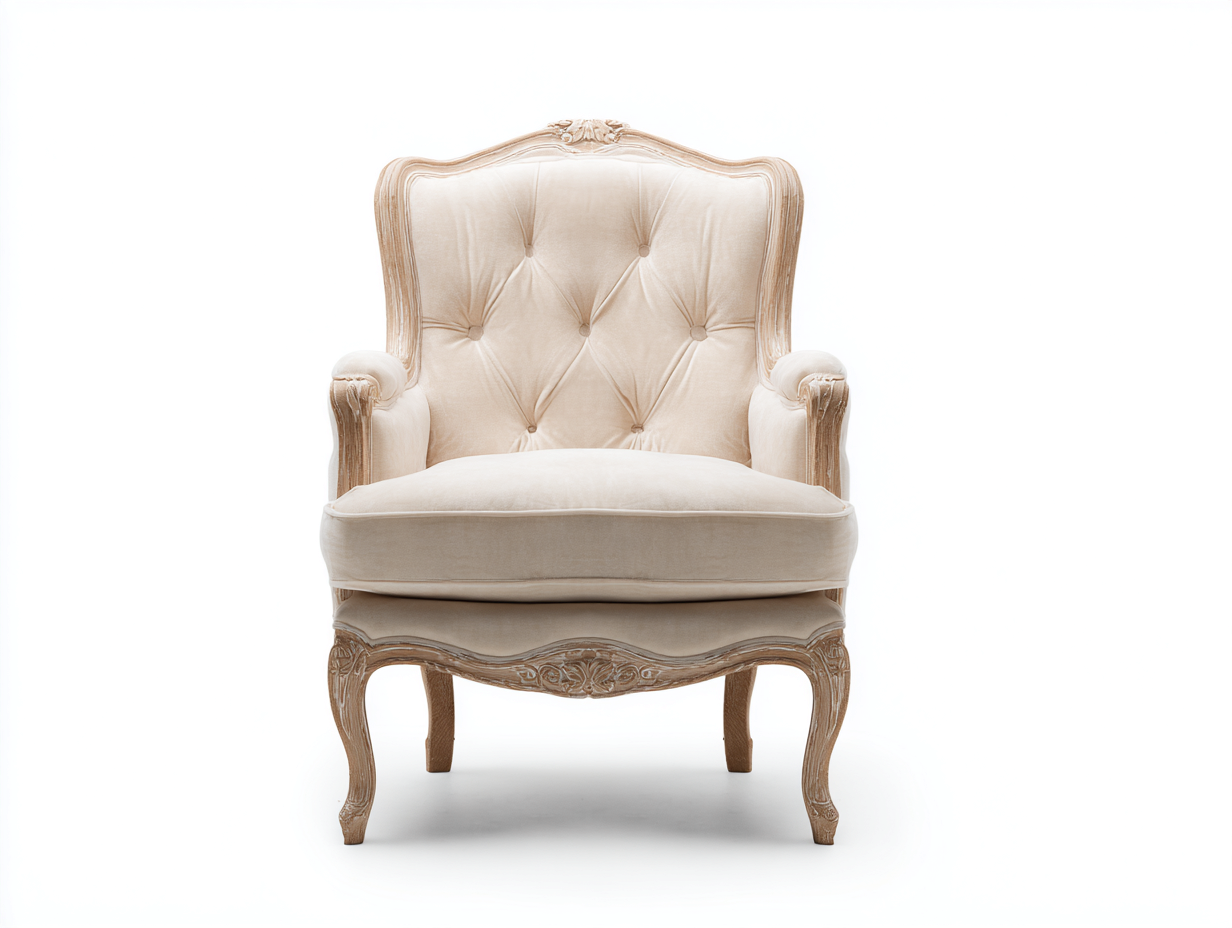 Fotele - aksamit-drewno - 83x89x100 cm - beżowy - styl klasyczny-Misavaliving