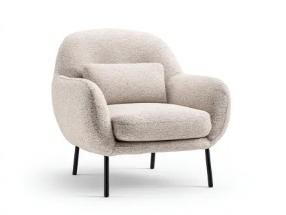 Fotele - tkanina-metal - 80x86x88 cm - beżowy - styl nowoczesny-Misavaliving