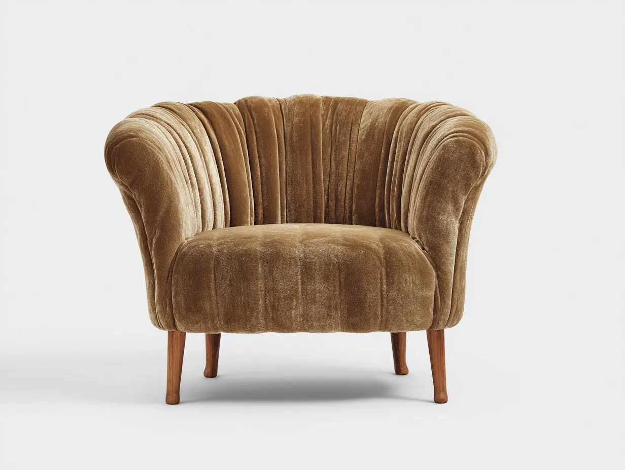 Fotele - aksamit-drewno - 85x90x86 cm - brązowy - styl vintage-Misavaliving