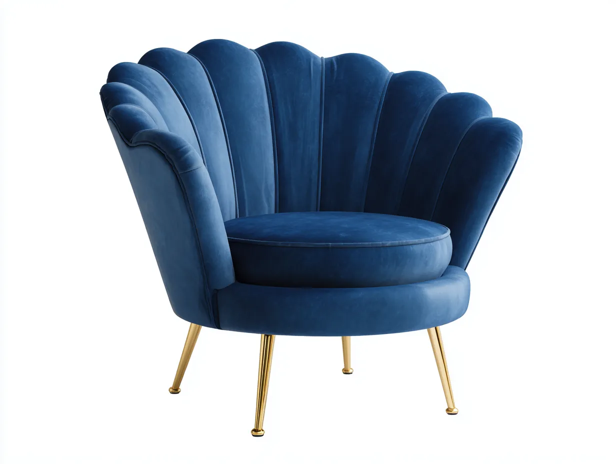 Fotele - aksamit-metal - 83x88x90 cm - niebieski - styl glamour-Misavaliving