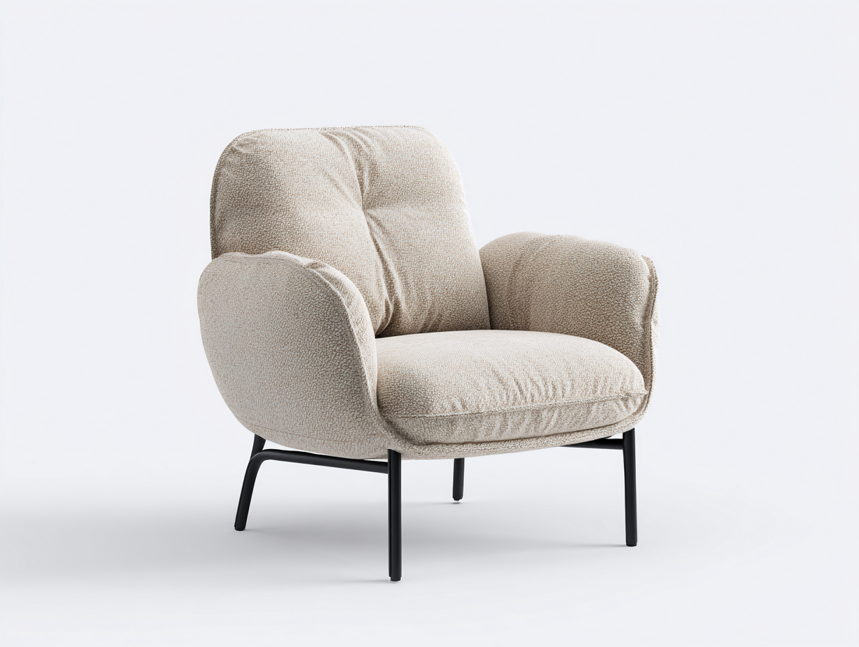 Fotele - tkanina-metal - 82x88x90 cm - beżowy - styl nowoczesny-Misavaliving