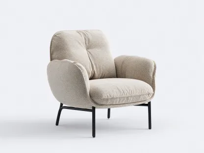 Fotele - tkanina-metal - 82x88x90 cm - beżowy - styl nowoczesny-Misavaliving