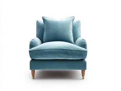 Fotele - aksamit-drewno-metal - 86x92x94 cm - niebieski - styl klasyczny-Misavaliving