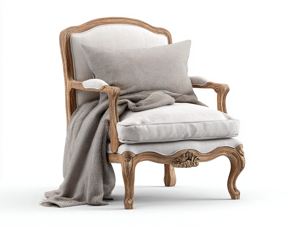 Fotele - tkanina-drewno - 84x88x96 cm - beżowy - styl klasyczny-Misavaliving