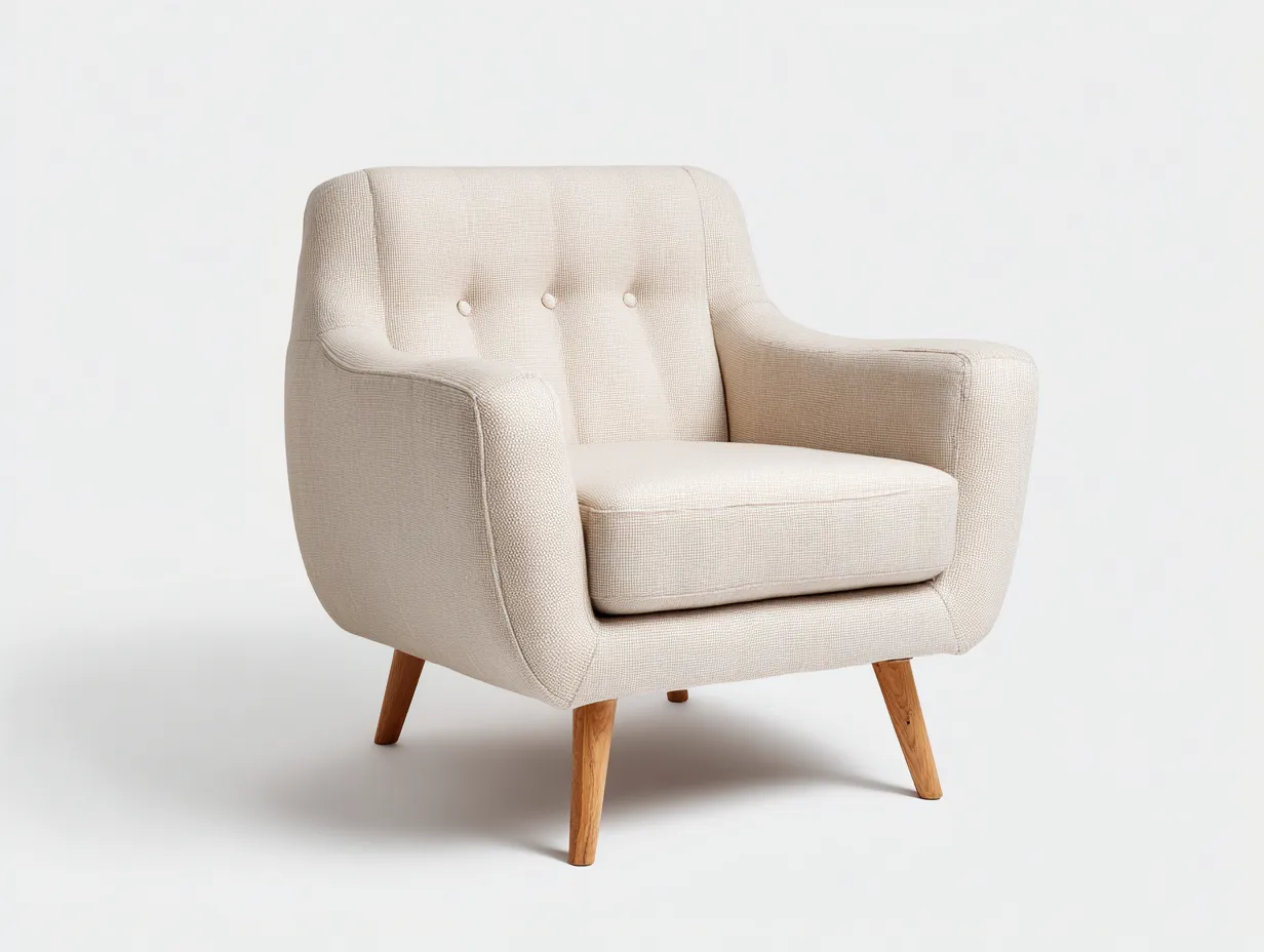 Fotele - tkanina-drewno - 78x83x87 cm - beżowy - styl nowoczesny-Misavaliving