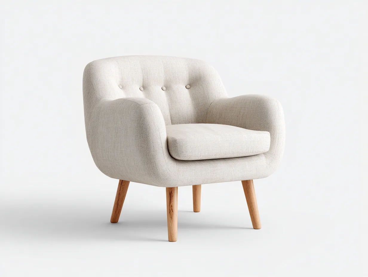 Fotele - tkanina-drewno - 82x87x91 cm - beżowy - styl nowoczesny-Misavaliving