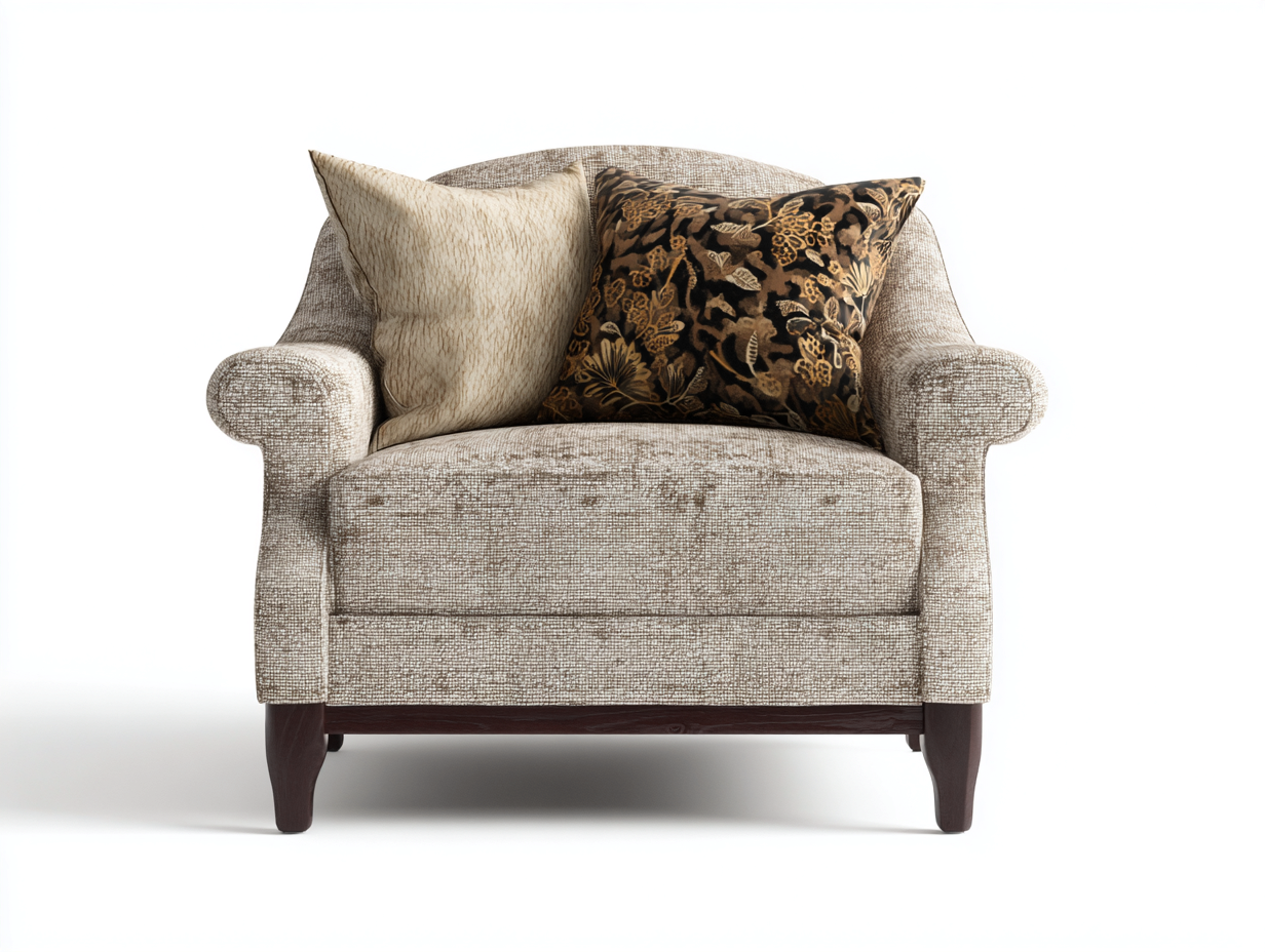 Fotele - tkanina-drewno - 90x95x92 cm - beżowy - styl klasyczny-Misavaliving