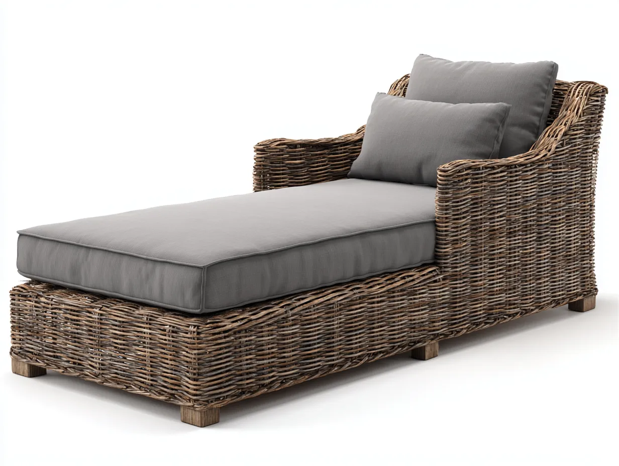 Leżaki ogrodowe - rattan-tkanina - 198x72x82 cm - szary-brązowy - klasyczny-Misavaliving