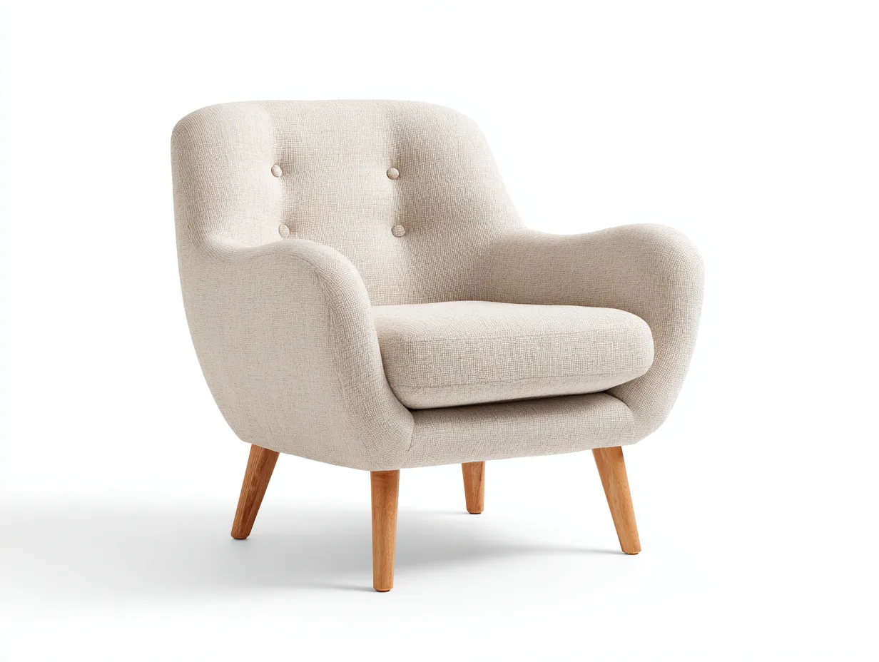 Fotele - tkanina-drewno - 77x83x87 cm - beżowy - styl nowoczesny-Misavaliving