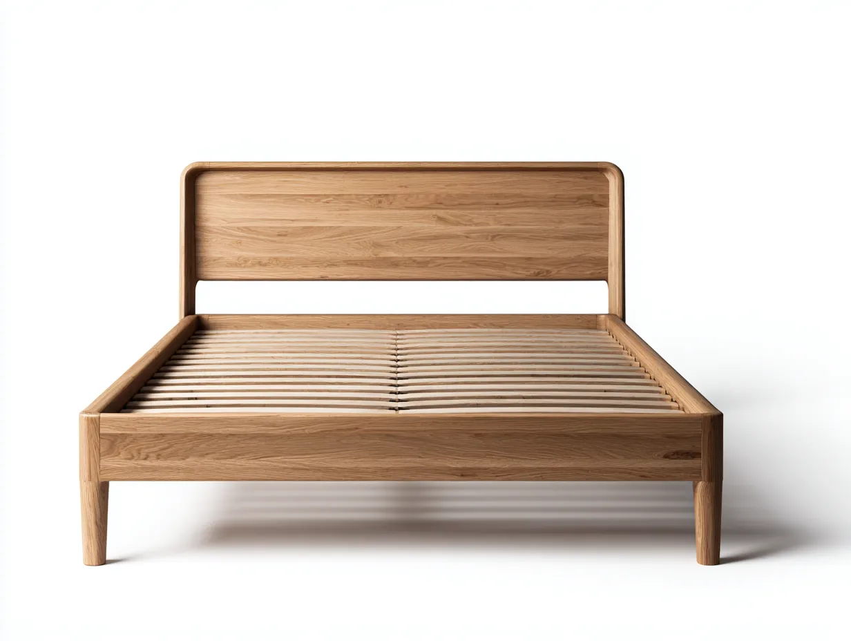 Letto matrimoniale - legno massello - 207x167x94 cm - rovere naturale - stile moderno-Rasolsidecor