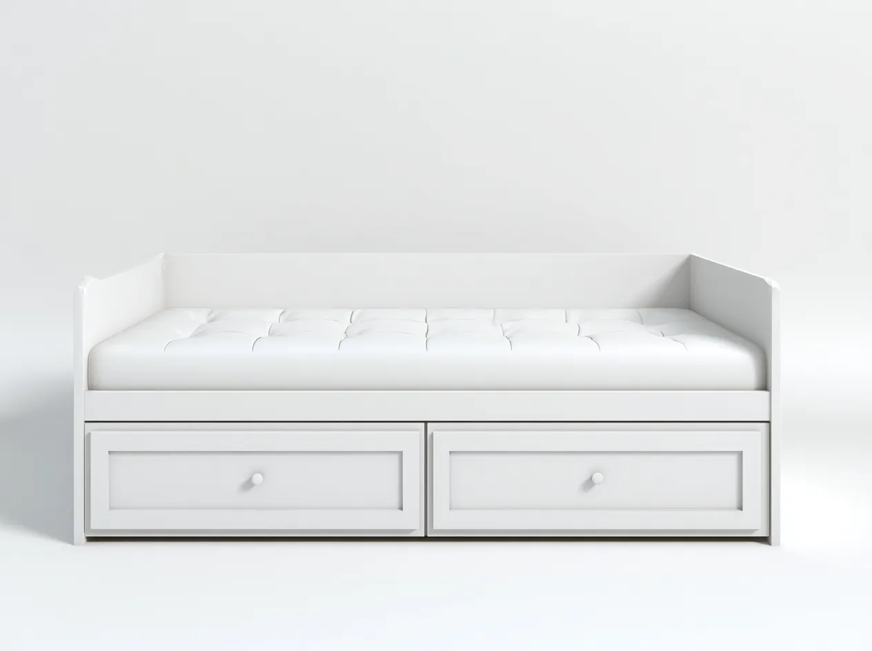 Divano letto - legno-ecopelle - 209 x 95 x 77 cm - bianco - stile moderno-Rasolsidecor