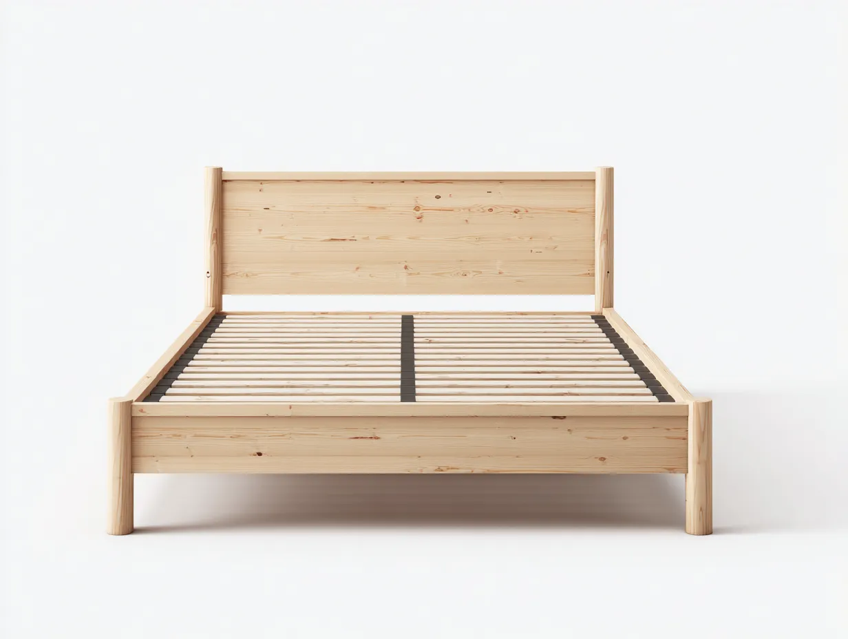 Letto matrimoniale - legno massello - 205x165x90 cm - colore naturale - stile minimalista-Rasolsidecor