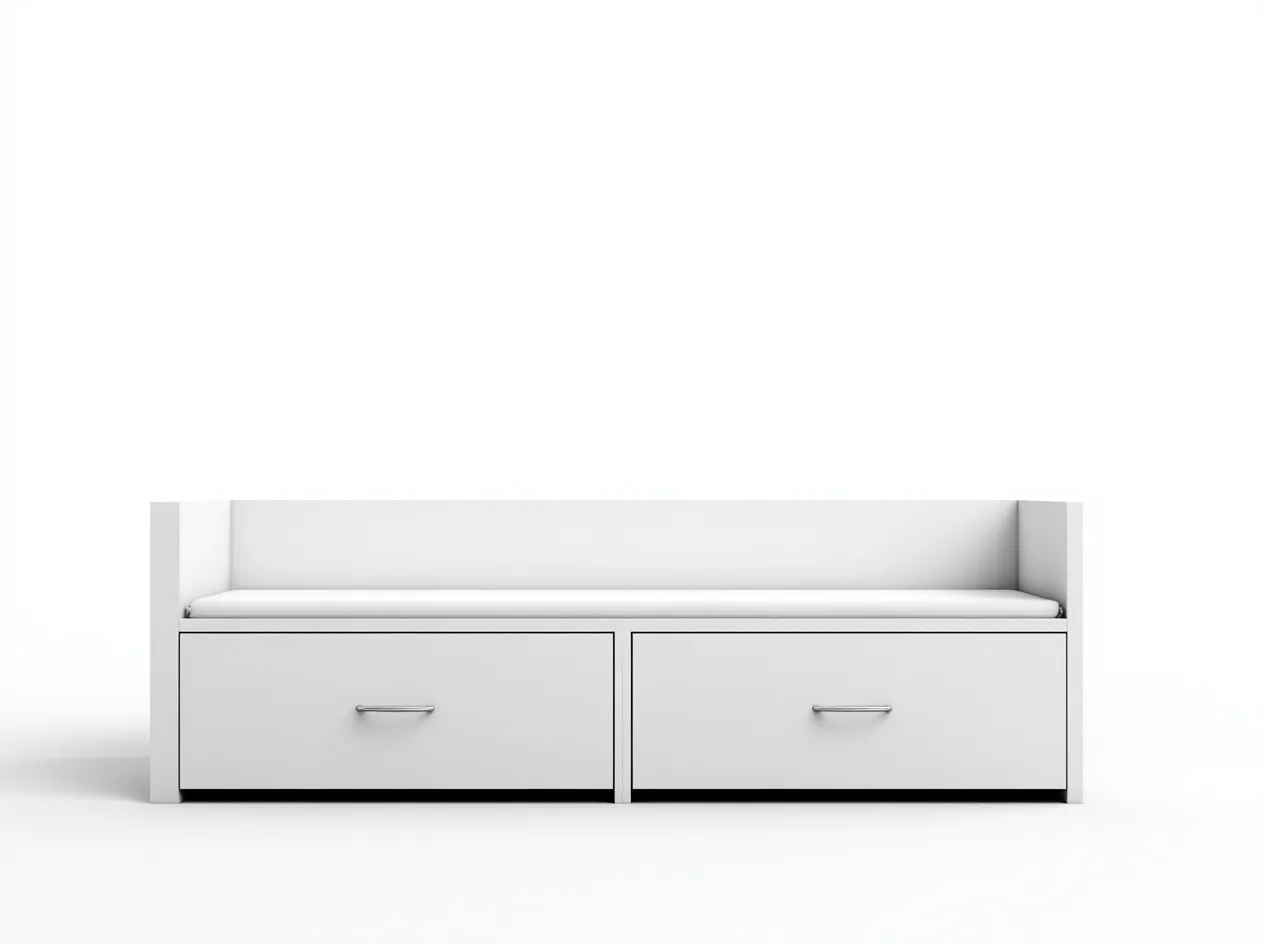 Divano letto - legno-tessuto - 210 x 95 x 72 cm - bianco-grigio chiaro - stile moderno-Rasolsidecor