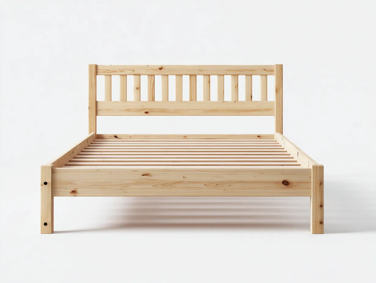 Letto matrimoniale - legno massello - 207x167x93 cm - colore naturale - stile classico-Rasolsidecor