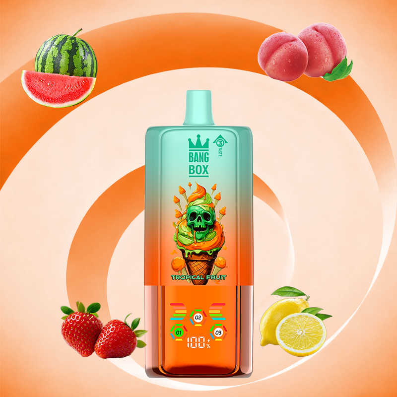 BANG BOX 80000 puff 3 in1 Flavor Disposable Vape - Tropical Fruit & Strawberry Watermelon & Lemon Peach