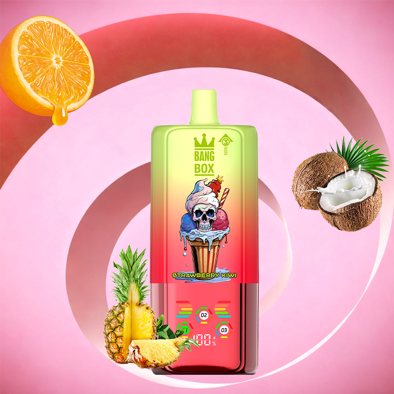 BANG BOX 80000 puff 3 in1 Flavor Disposable Vape - Strawberry Kiwi + Sour Mango Pineapple + Strawberry Red Bull