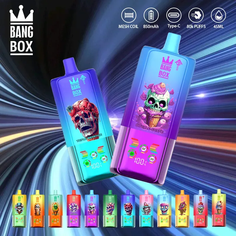 BANG BOX 80000 Puffs 3 in1 Flavor Disposable Vape - Lemon lime+Mango peach watermelon+Blueberry ice