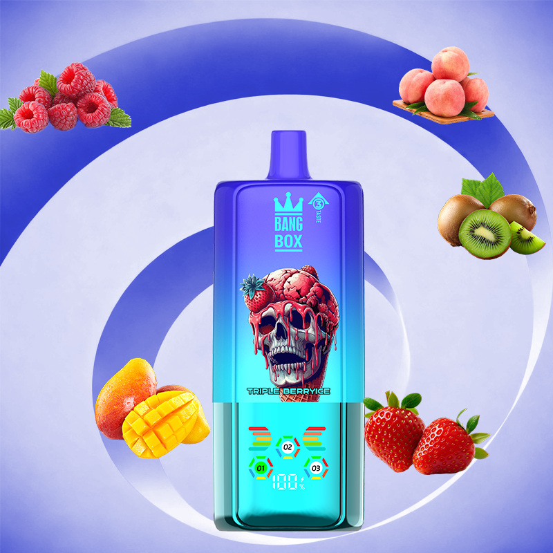 BANG BOX 80000 puff 3 in1 Flavor Disposable Vape - Triple Berry Ice + Mango Peach + Strawberry Kiwi