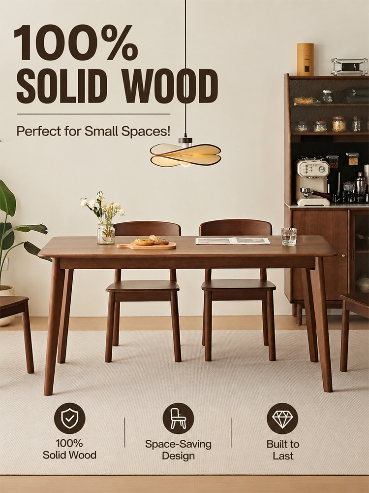 Solid wood dining table