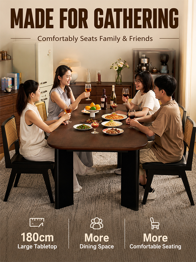Solid wood slab dining table