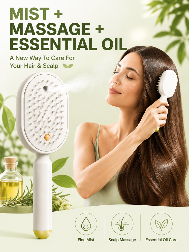 Spray essential oil airbag massage comb